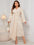 Plus Size Women's V Neck Front Twist Robe Long Sleeves Dresses