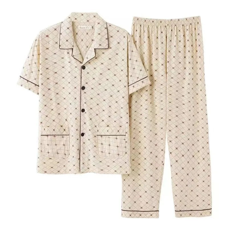 Button-up Top & Pant Men's Plus Size Pajama Loungewear Casual Fashion