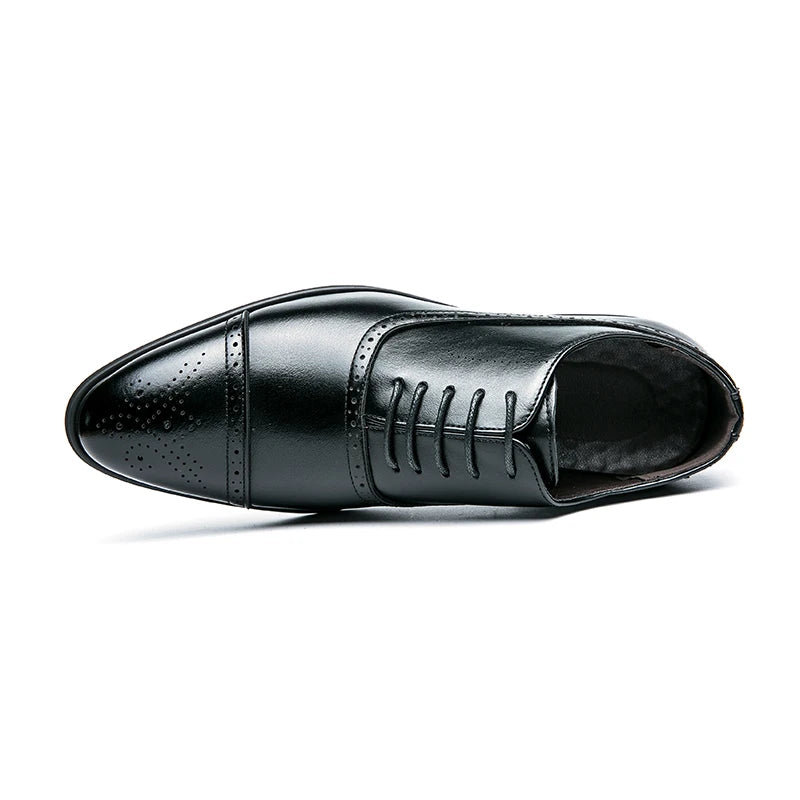 Oxford Men's Red Sole Business Casual Lace-up Brogue Dress Shoes