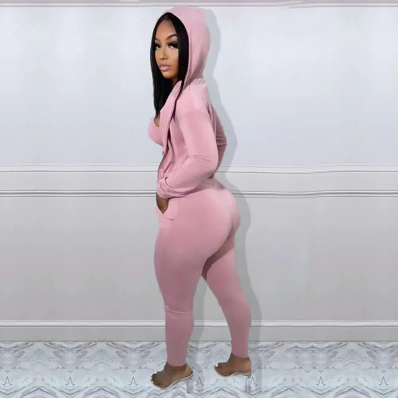 Women's Sweatshirt Hooded Sport Casual Suit Three Pieces Set Clothing