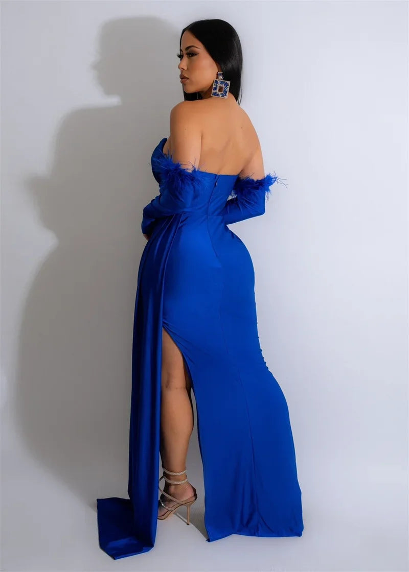 Women's Elegant Party Formal Mermaid Wedding Dinner Strapless Dress