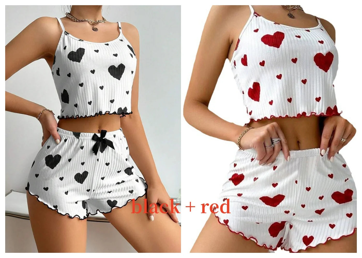 Women's Pajamas Set Sleepwear 2 PCS Short Tank Tops And Shorts Casual