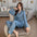 Women's Home wear Set Summer Long-Sleeved Pants Plaid Pajama Set