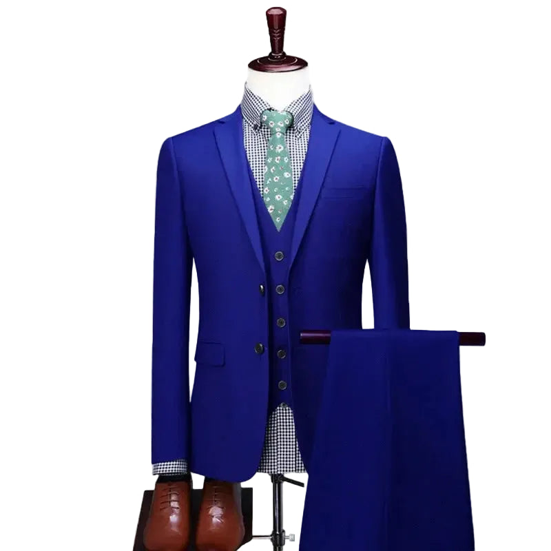 Formal Business Office Suit Three-piece Set Groom Wedding Show Dress Party