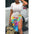 Women's Corduroy Drawstring Knee-Length Loose Waist  round Neck Dress