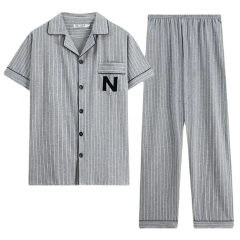 Button-up Top & Pant Men's Plus Size Pajama Loungewear Casual Fashion