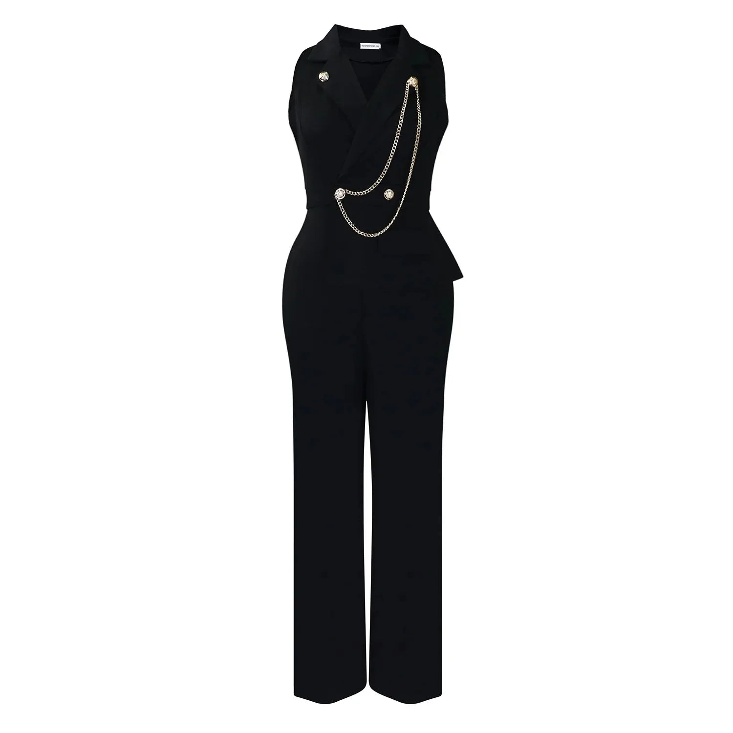 Fashionable Sexy Collar Wide Leg Jumpsuit Casual Style Dress For Chic