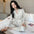 Women's Home wear Set Summer Long-Sleeved Pants Plaid Pajama Set