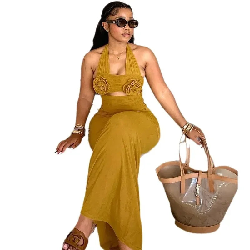 High-Waisted Skirt Dress Long Dress Women's Autumn Fashionable Clothe