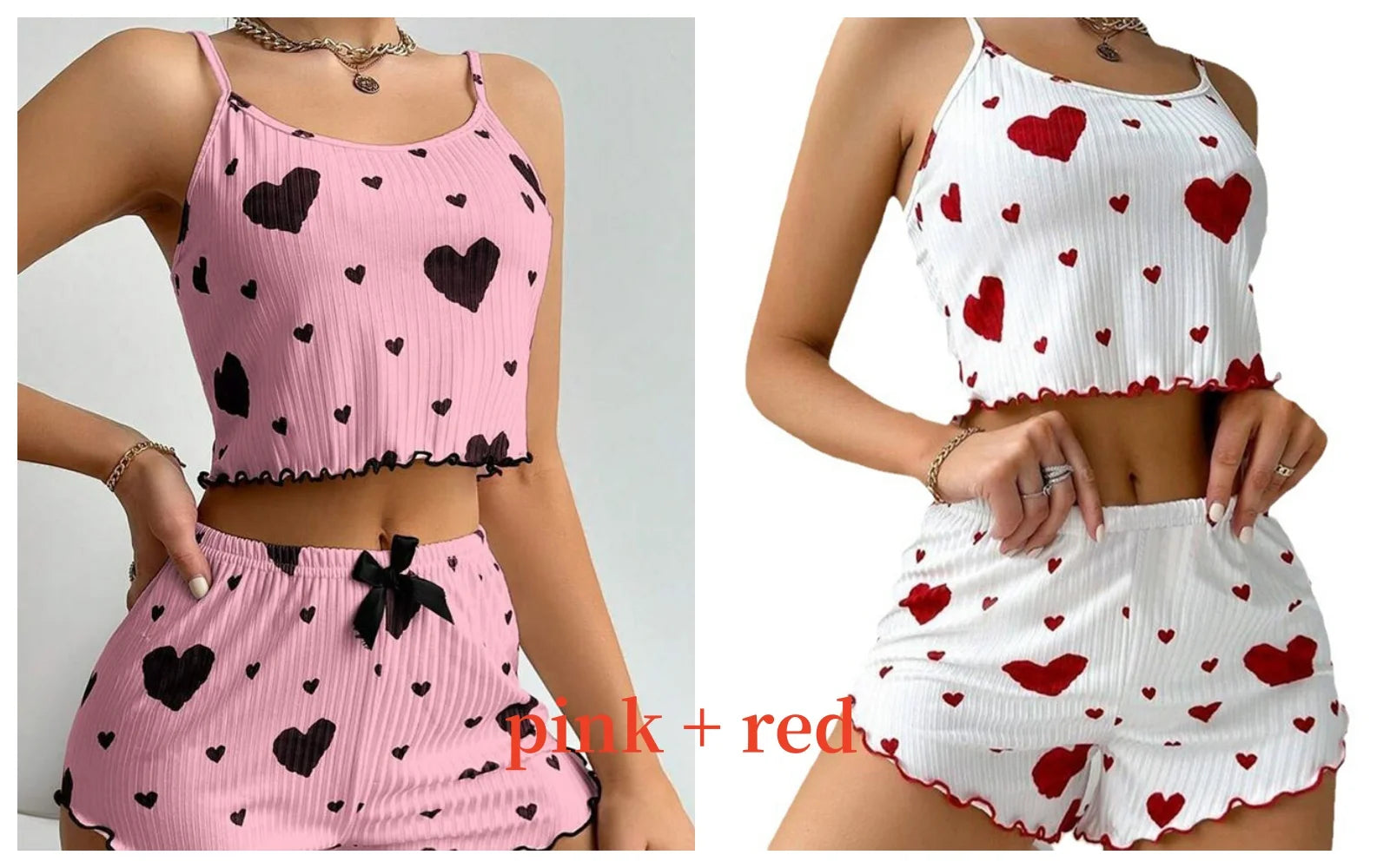 Women's Pajamas Set Sleepwear 2 PCS Short Tank Tops And Shorts Casual