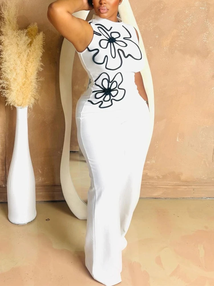 One Piece Women Sleeveless Jumpsuits Fashion Chic Streetwear Outfit