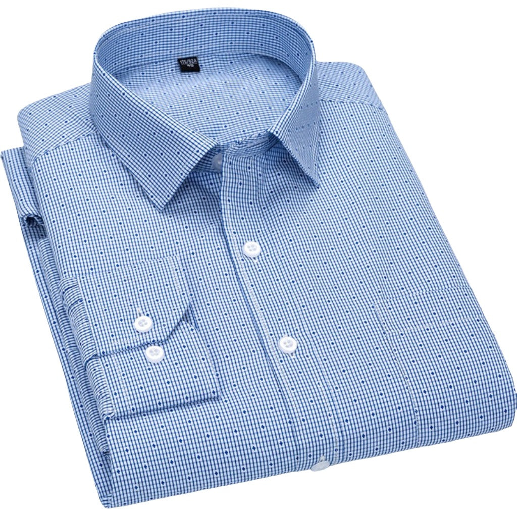 Men's Middle-Aged Elegant Stylish Clothing Long-Sleeved Shirt