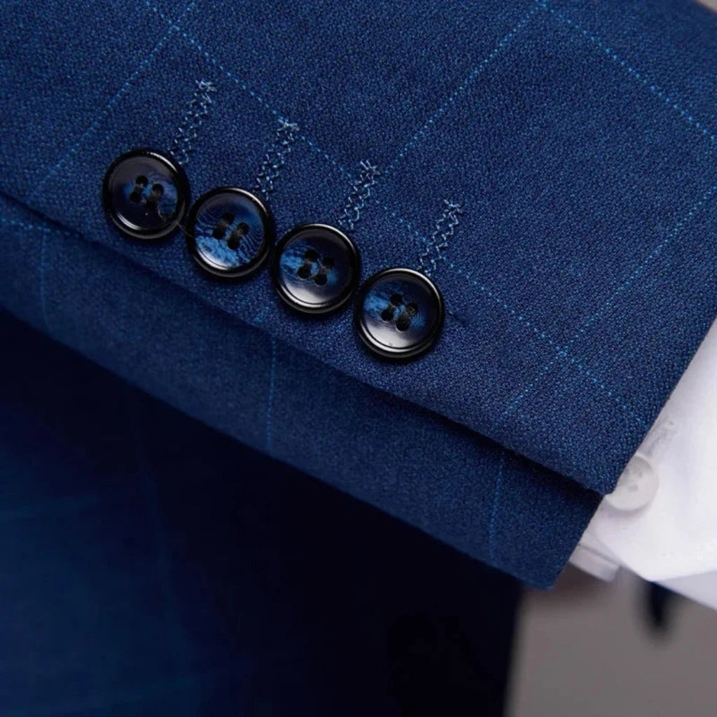 Blazer Vest Pants Luxury High-end Plaid Casual Business Suit Set