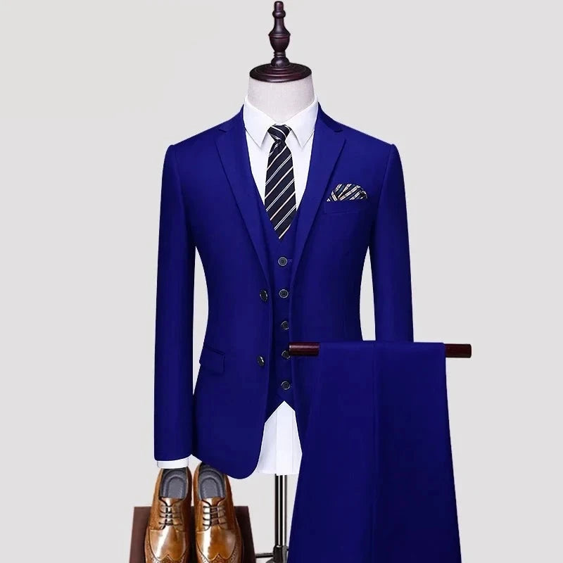 Men's Blazer Vest Pants Suit Set for Formal Occasions