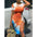 Women's Corduroy Drawstring Knee-Length Loose Waist  round Neck Dress