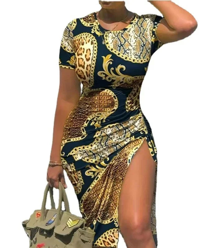 Women's Corduroy Drawstring Knee-Length Loose Waist round Neck Dress