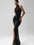 Women Halter Pleated Solid Slim Sexy Fashion Slit Peach Buttocks Dress