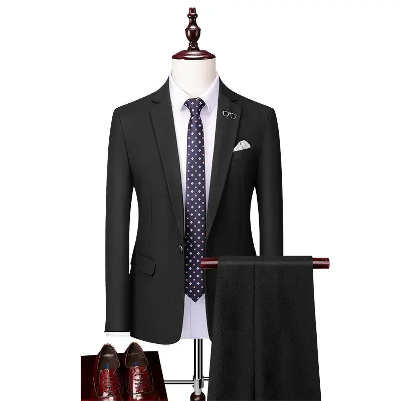Blazer and Vest and Pants Fashion Solid Color Men's Casual Formal Business Suit