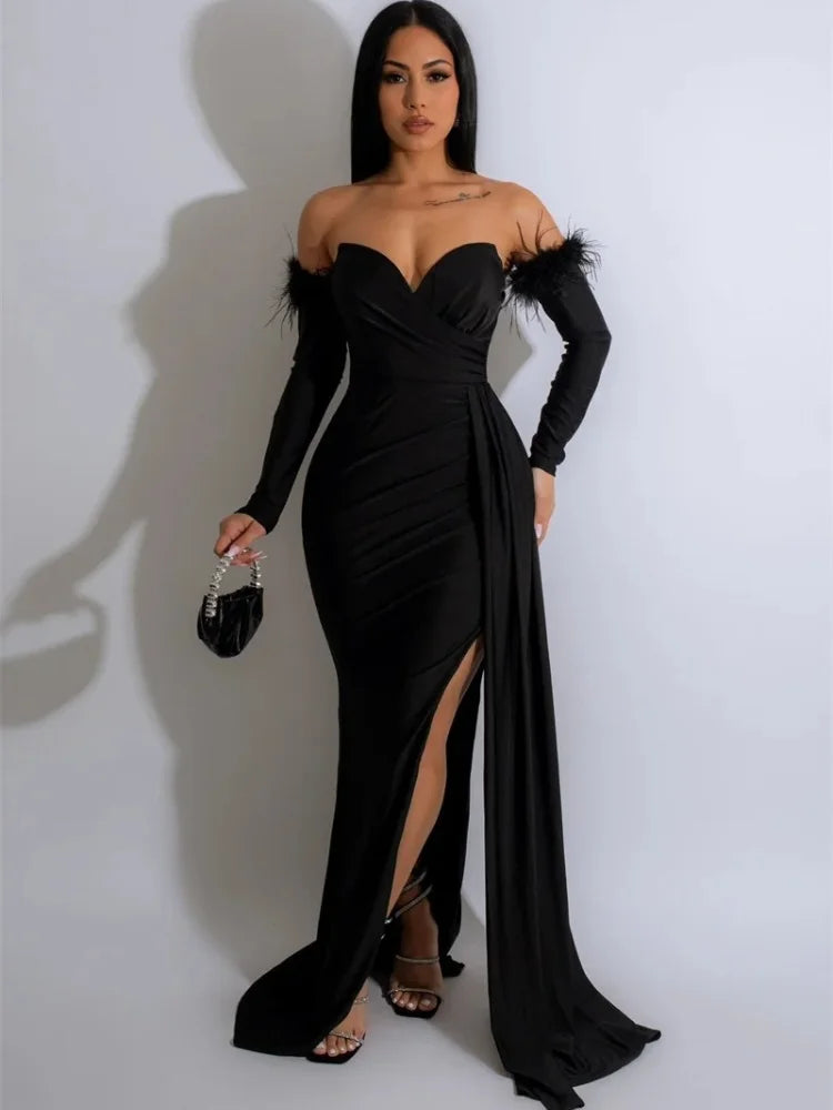 Women's Elegant Party Formal Mermaid Wedding Dinner Strapless Dress