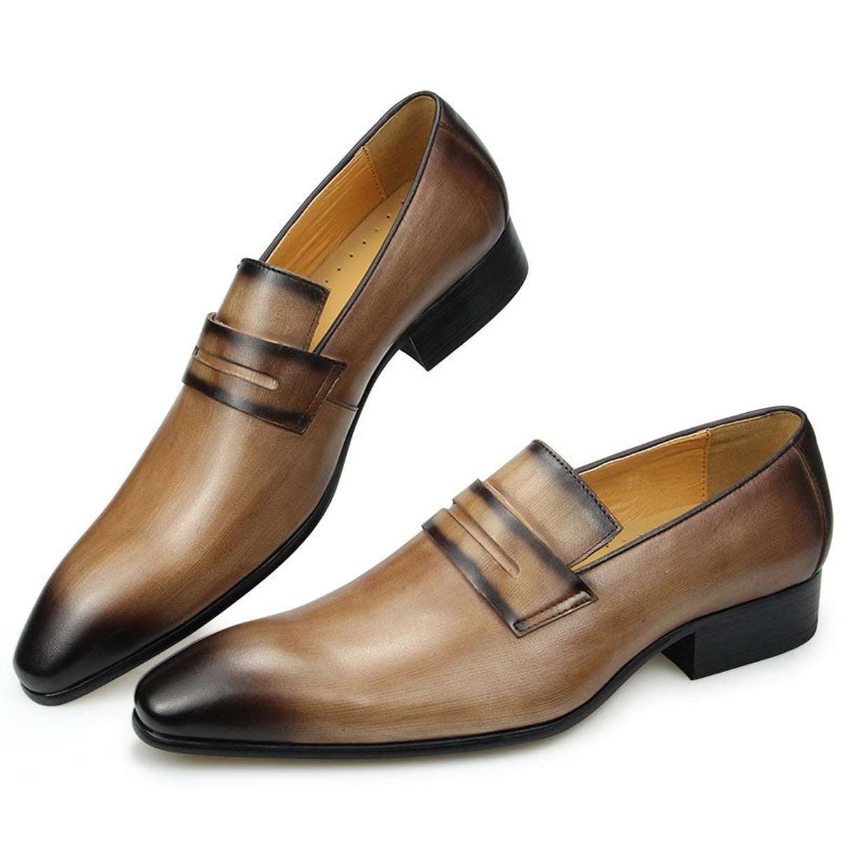 Elegant Men's Shoes High-Quality Vintage Leather Loafers