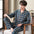 Men's Cotton Pajama Set, Lightweight Long Sleeve Casual Cardigan Suit