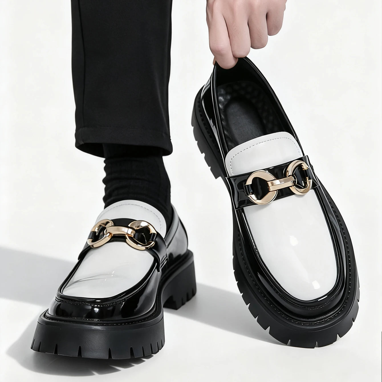 Classic Fashion Thick-Soled Men's Penny Loafers Slip-On Dress Shoes