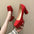 Women’s Fashion Shoes: Square-Toe Patent Leather  Platform Pumps