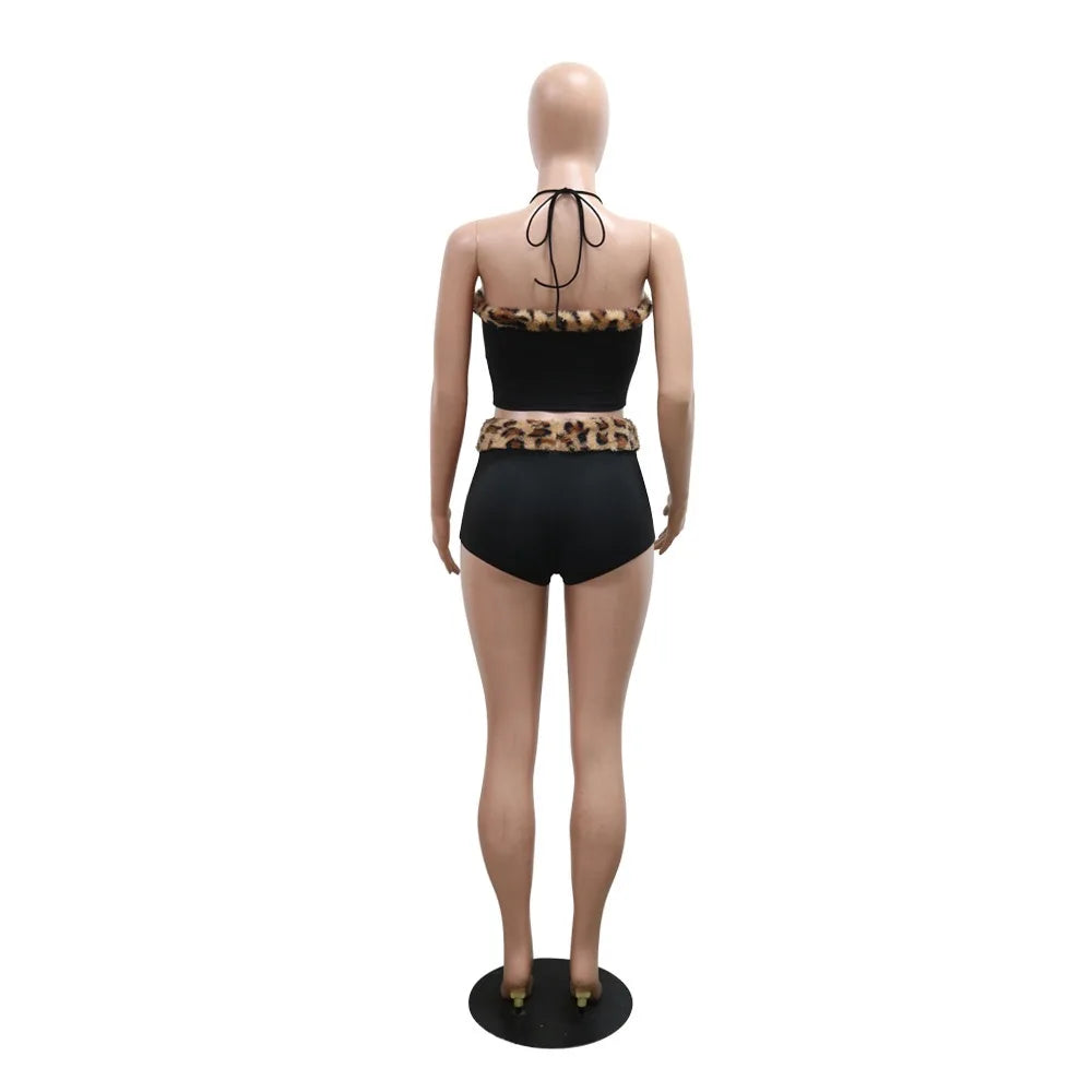 Women's Crop Tops & Shorts Outfits Night Club Matching Sets Clothes