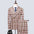 Men’s grid-pattern suit set with a double-breasted jacket and coordinating trousers