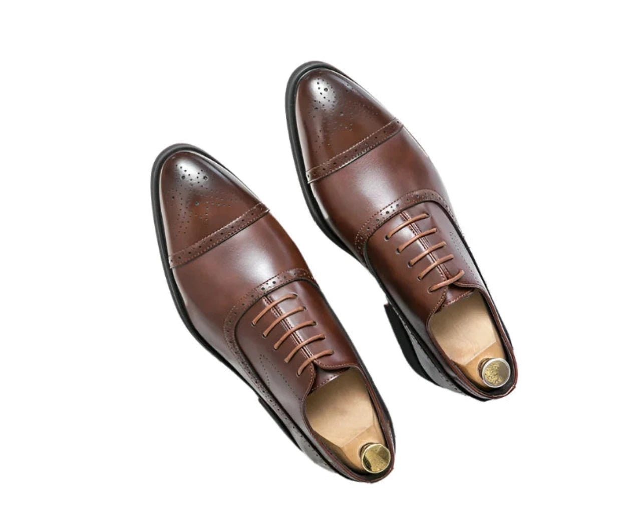 Oxford Men's Red Sole Business Casual Lace-up Brogue Dress Shoes