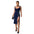 Slim Fit Women Dress  Fashionable Knee Length V Neck Gown with Button