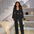 Elegant Pearl Patchwork 3 Pieces Set for Women Long Sleeves Coat vest