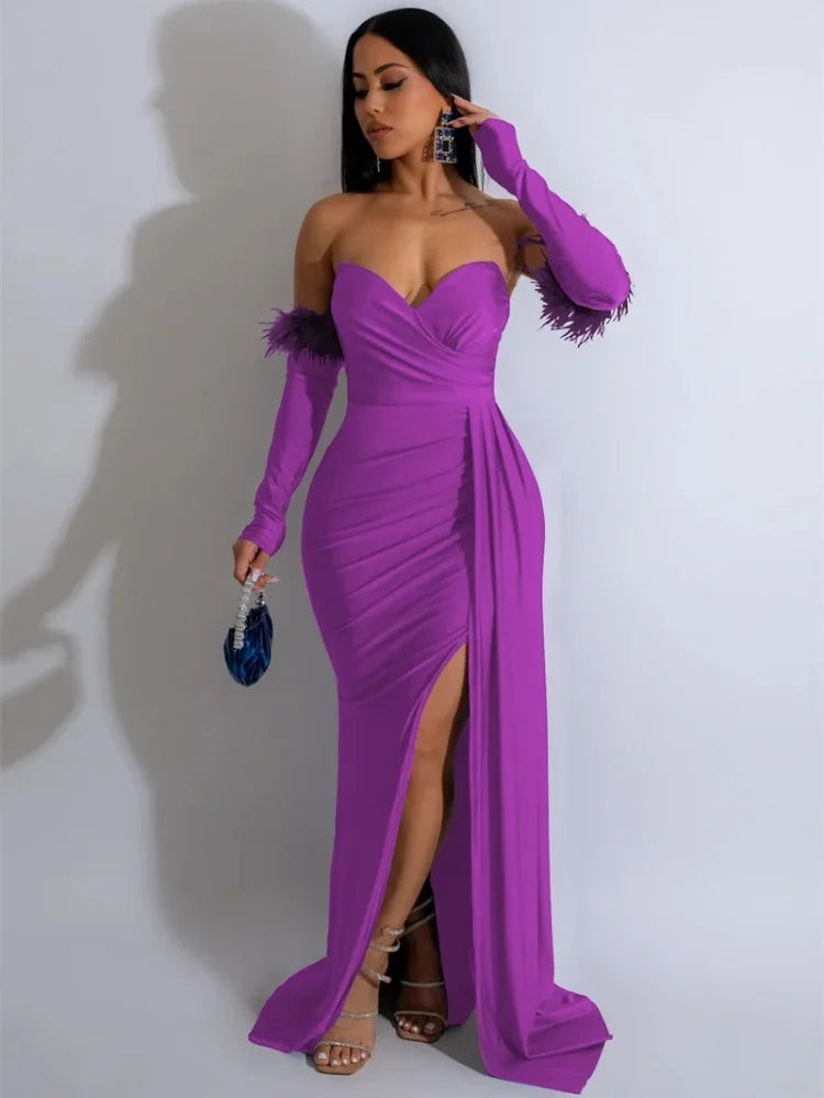 Women's Elegant Party Formal Mermaid Wedding Dinner Strapless Dress