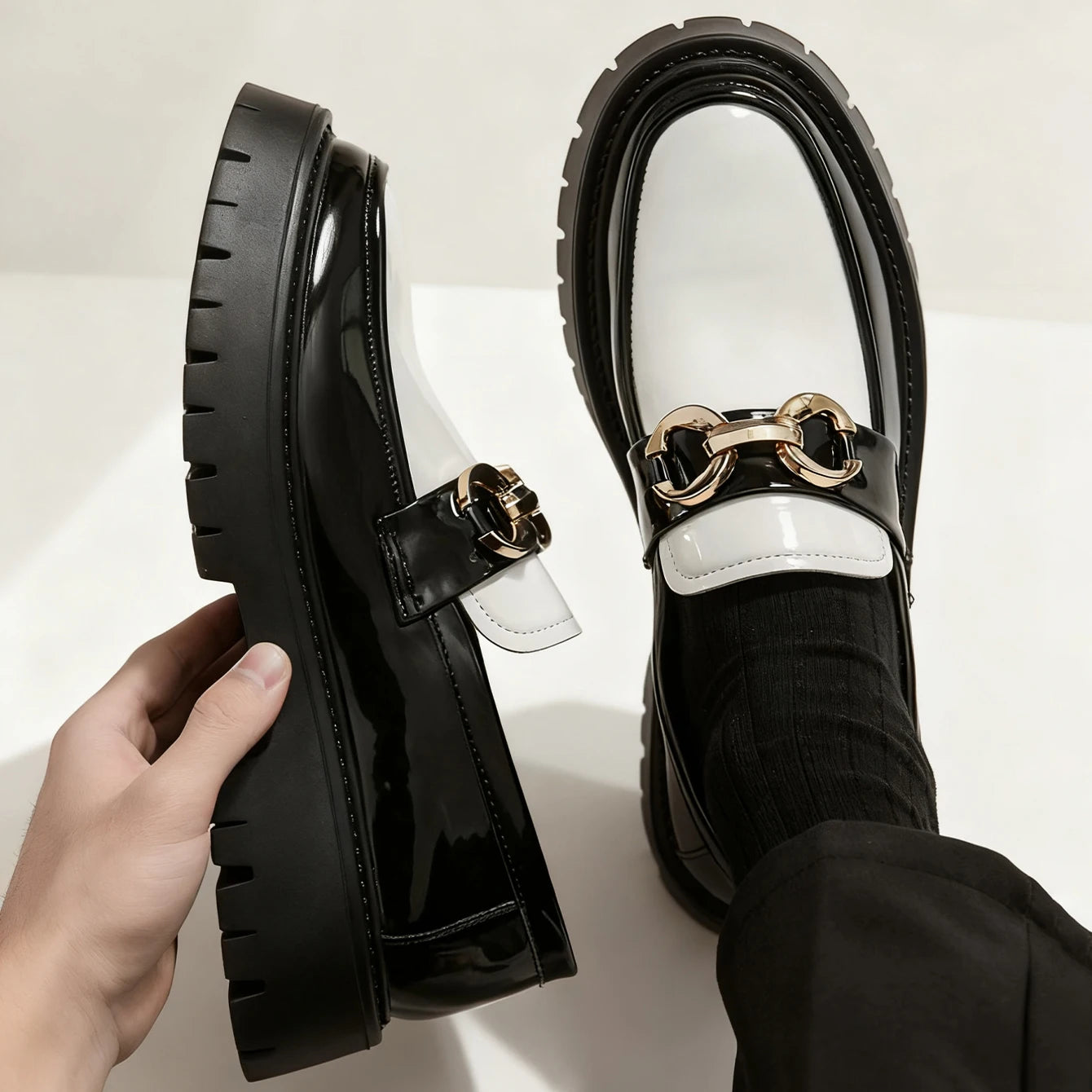 Classic Fashion Thick-Soled Men's Penny Loafers Slip-On Dress Shoes