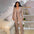 Elegant Pearl Patchwork 3 Pieces Set for Women Long Sleeves Coat vest