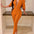 Zipper 3/4 Sleeve Skinny Jumpsuit, Sports Long Sexy Women's Clothing
