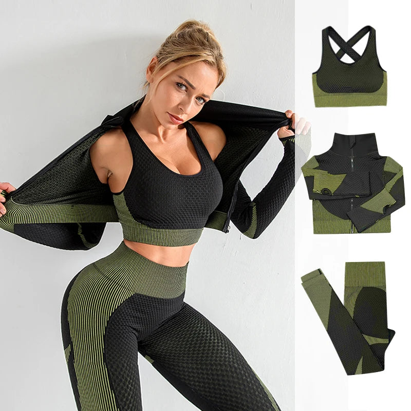 NIAN Seamless Yoga Set Workout Clothes For Women Sport Set Outfit Fitness Clothes  Gym Clothes Women Set Leggings Sportswear : : Sports & Outdoors
