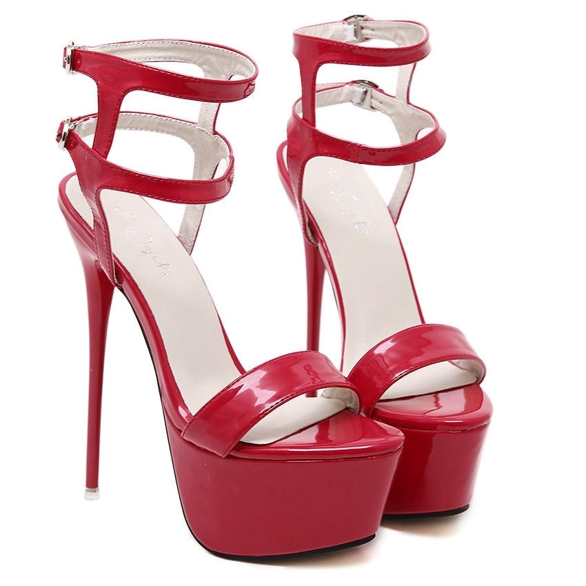 Women Sandals High Heels Open Toe Buckles Party Shoe
