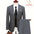 Three-Piece Plaid Suit for Men Featuring Notched Lapel, Regular Fit.