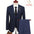 Three-Piece Plaid Suit for Men Featuring Notched Lapel, Regular Fit.