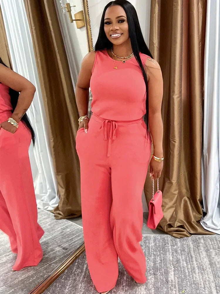 Women Casual Jumpsuit  Sleeveless  High Waist,  Rompers, Outfits