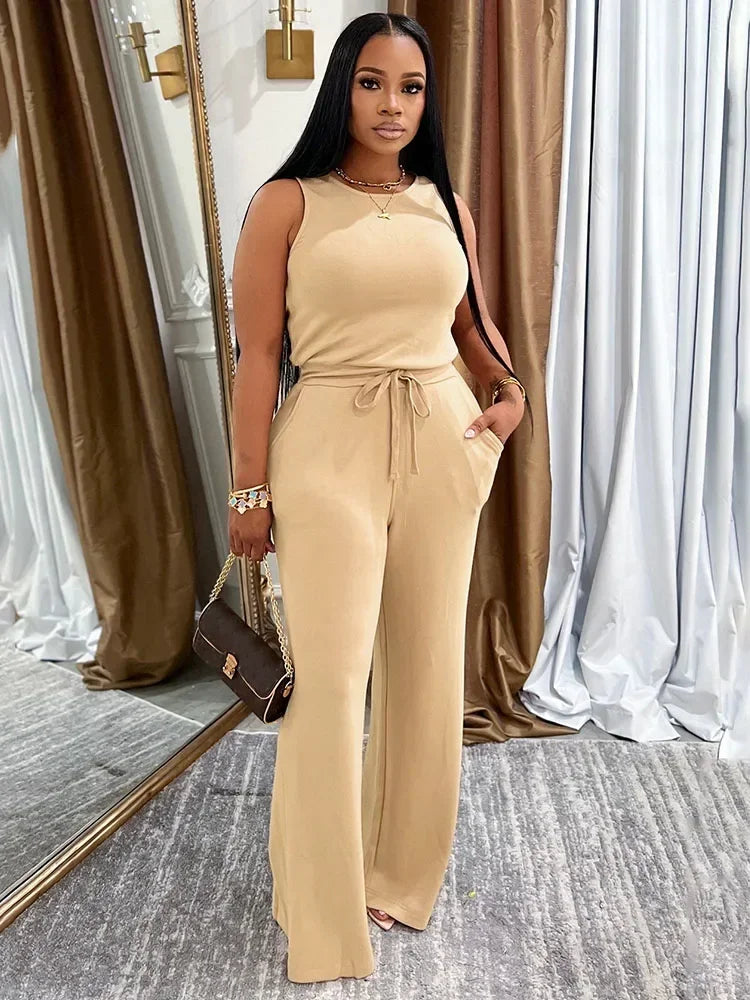 Women Casual Jumpsuit  Sleeveless  High Waist,  Rompers, Outfits