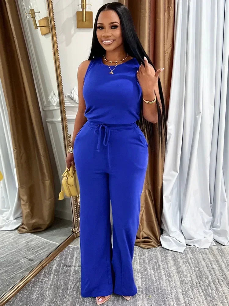 Women Casual Jumpsuit  Sleeveless  High Waist,  Rompers, Outfits