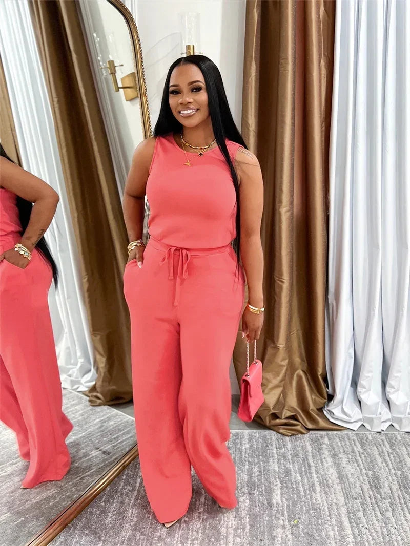 Women Casual Jumpsuit  Sleeveless  High Waist,  Rompers, Outfits
