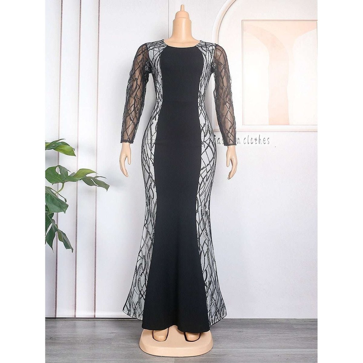 Women Evening Dresses Sequin Long Dress Ankara Dashiki