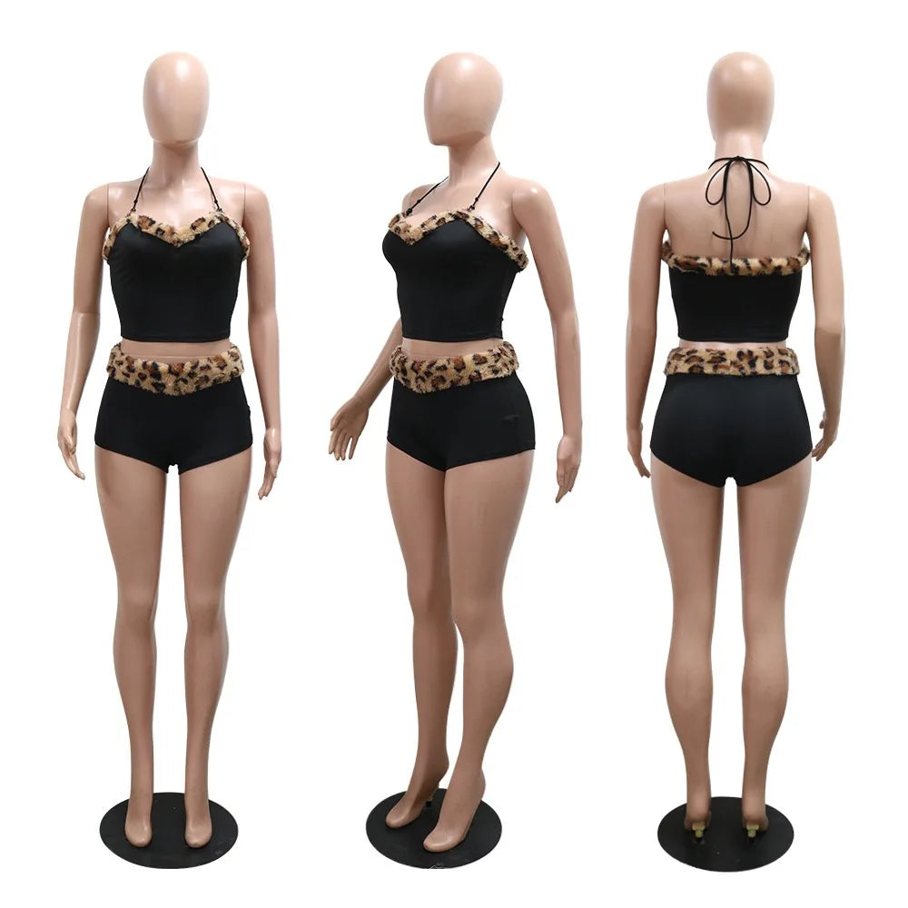 Women's Crop Tops & Shorts Outfits Night Club Matching Sets Clothes
