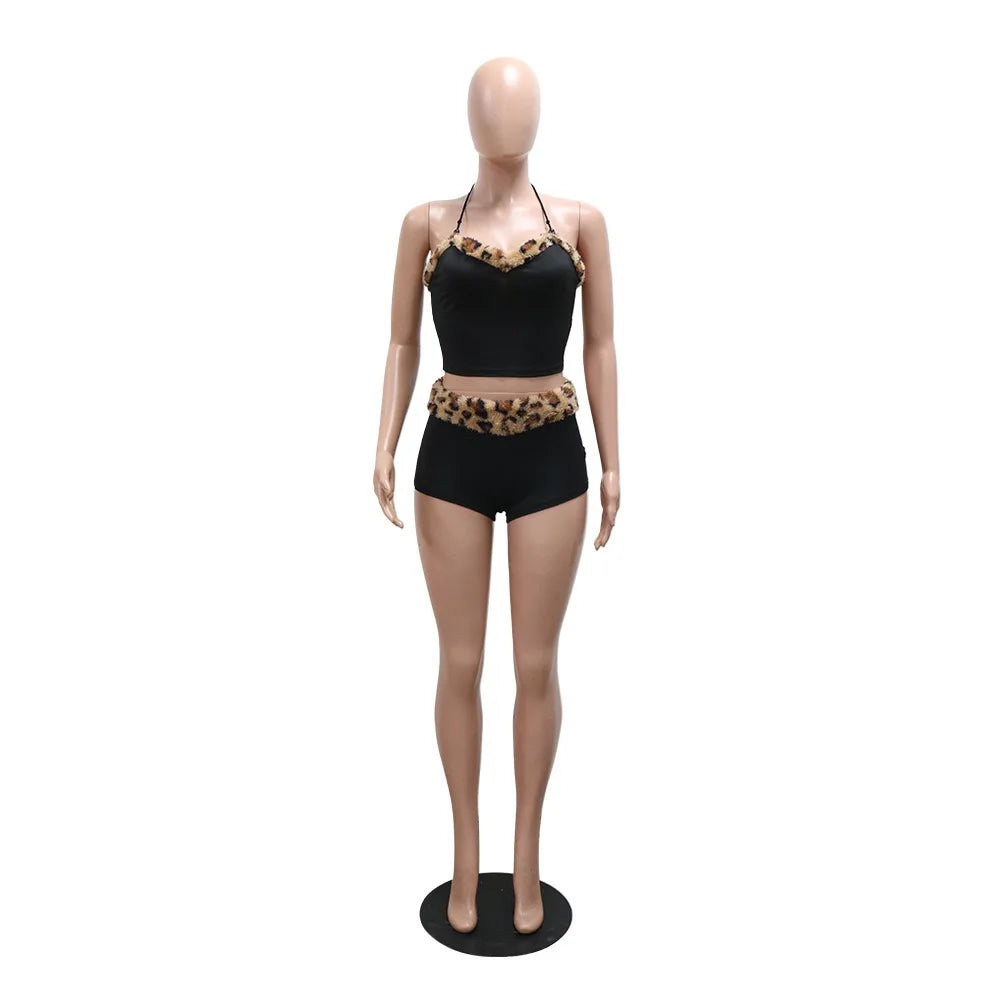 Women's Crop Tops & Shorts Outfits Night Club Matching Sets Clothes