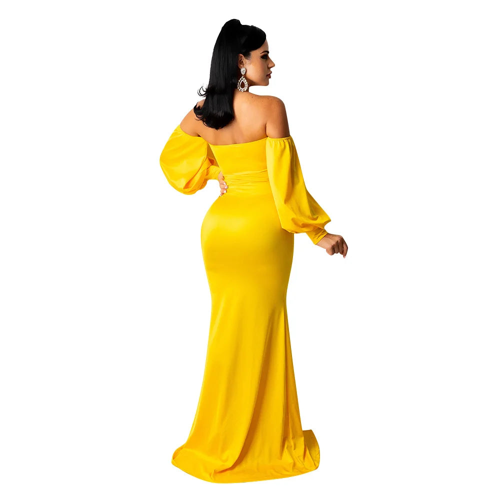 Women's Fashion Sexy Nightclub Long Dress One-piece Chest Wrap Style