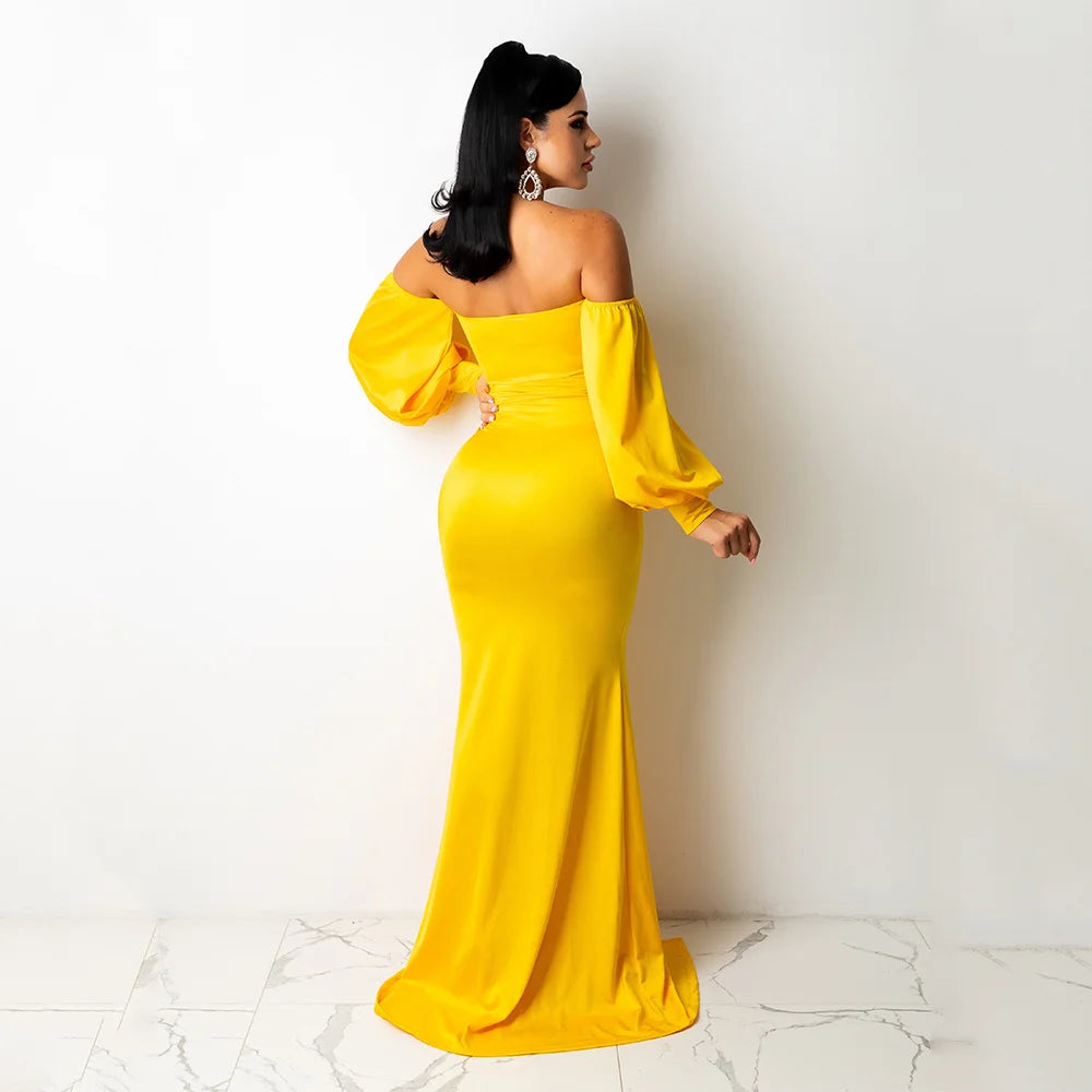 Women's Fashion Sexy Nightclub Long Dress One-piece Chest Wrap Style