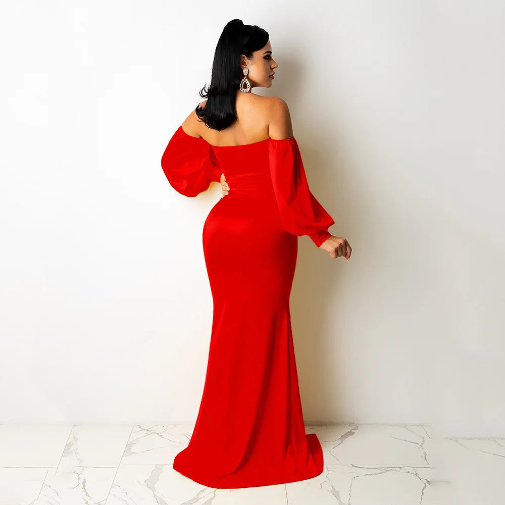Women's Fashion Sexy Nightclub Long Dress One-piece Chest Wrap Style
